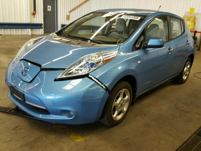 JN1AZ0CP7BT000648 - 2011 NISSAN LEAF SV BLUE photo 2