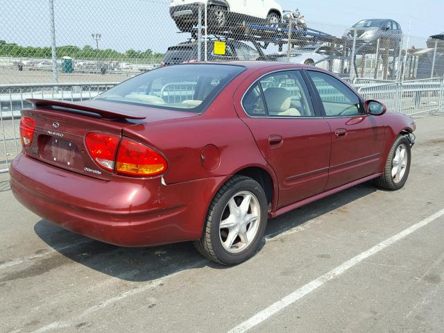 1G3NL52E01C166960 - 2001 OLDSMOBILE ALERO GL RED photo 4