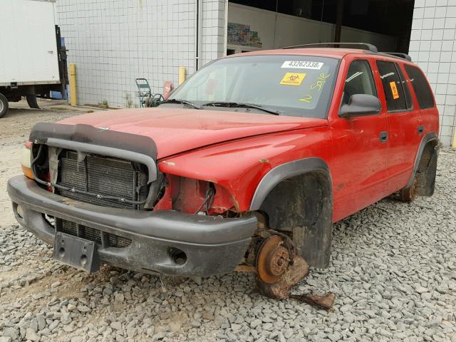 1B4HS38NX2F211735 - 2002 DODGE DURANGO SP RED photo 2