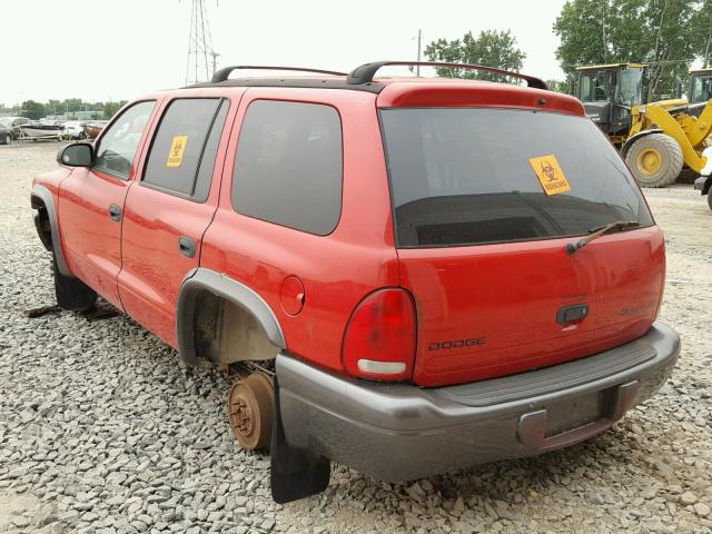 1B4HS38NX2F211735 - 2002 DODGE DURANGO SP RED photo 3