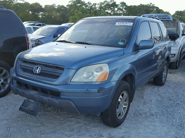 5FNYF18695B026587 - 2005 HONDA PILOT EXL BLUE photo 2