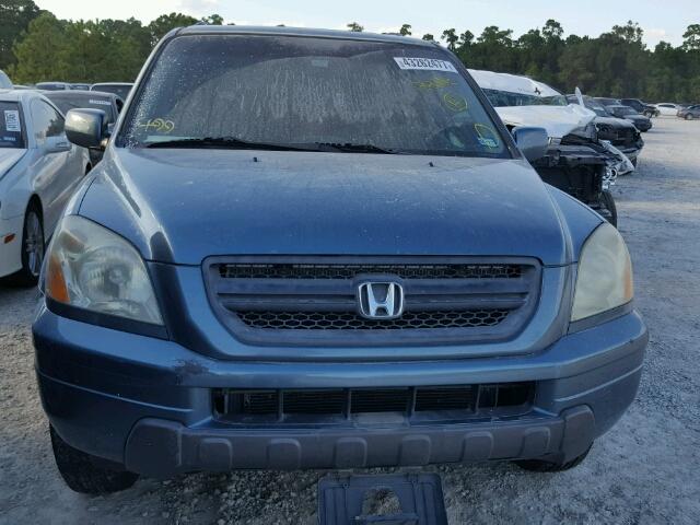 5FNYF18695B026587 - 2005 HONDA PILOT EXL BLUE photo 9