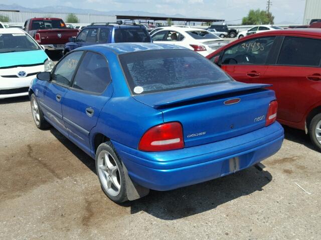 3B3ES47Y1XT534982 - 1999 DODGE NEON HIGHL BLUE photo 3