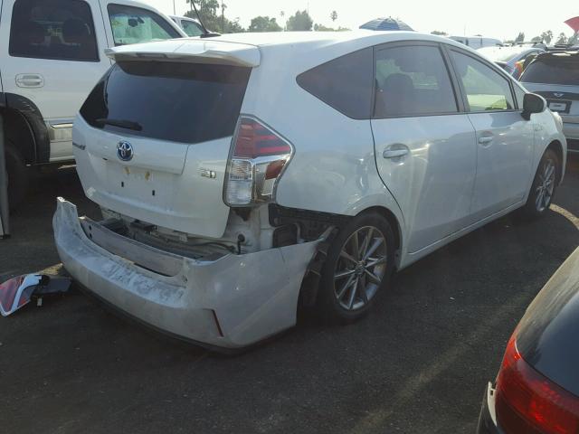 JTDZN3EU0FJ037588 - 2015 TOYOTA PRIUS V WHITE photo 4