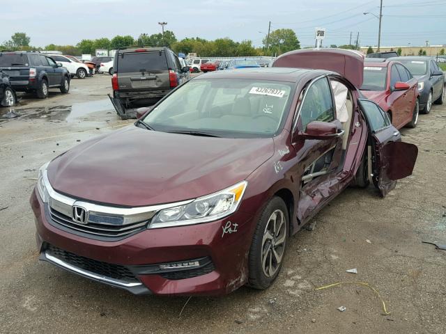 1HGCR2F73HA211610 - 2017 HONDA ACCORD MAROON photo 2