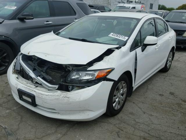 2HGFB2F54CH317722 - 2012 HONDA CIVIC LX WHITE photo 2