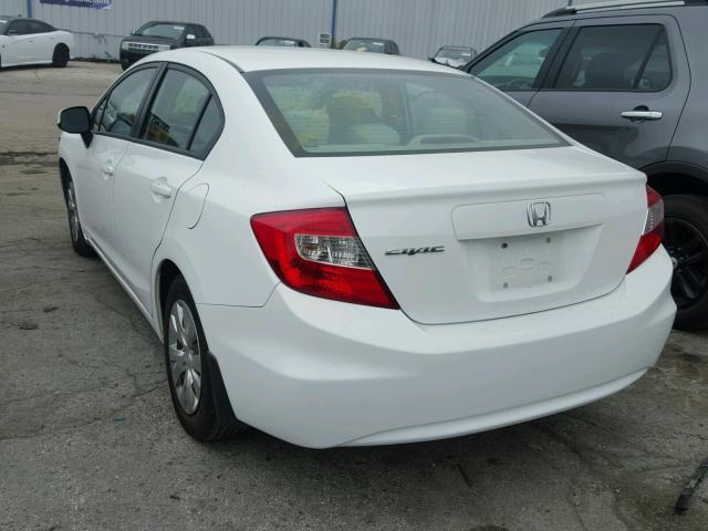 2HGFB2F54CH317722 - 2012 HONDA CIVIC LX WHITE photo 3