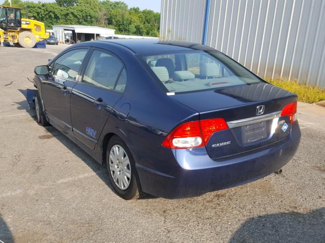 1HGFA46599L001372 - 2009 HONDA CIVIC GX BLUE photo 3