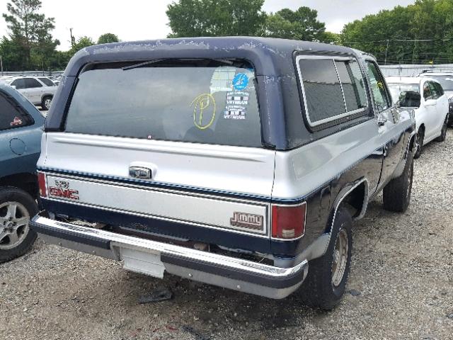 1GKEV18K3KF532494 - 1989 GMC JIMMY V15 BLUE photo 4