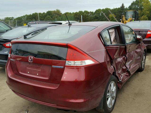 JHMZE2H76AS013099 - 2010 HONDA INSIGHT EX RED photo 4