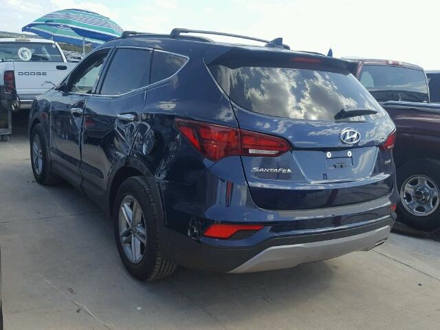 5XYZU3LB5HG423706 - 2017 HYUNDAI SANTA FE S BLUE photo 3