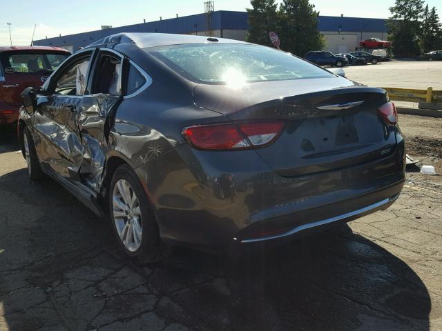 1C3CCCAB9FN539741 - 2015 CHRYSLER 200 LIMITE GRAY photo 3