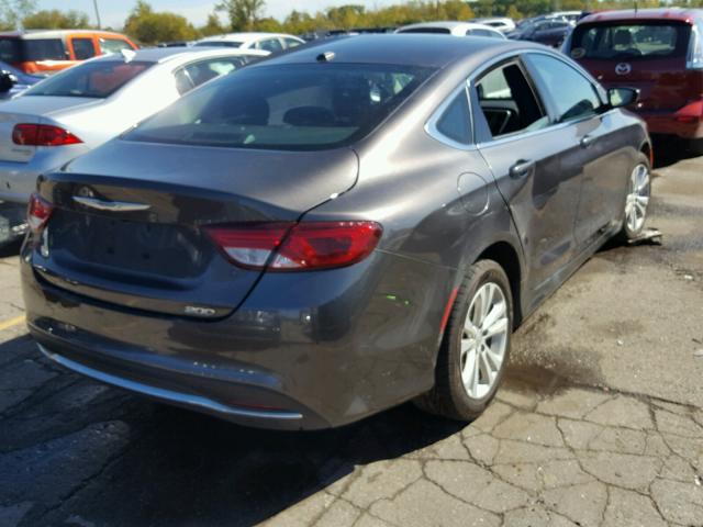 1C3CCCAB9FN539741 - 2015 CHRYSLER 200 LIMITE GRAY photo 4