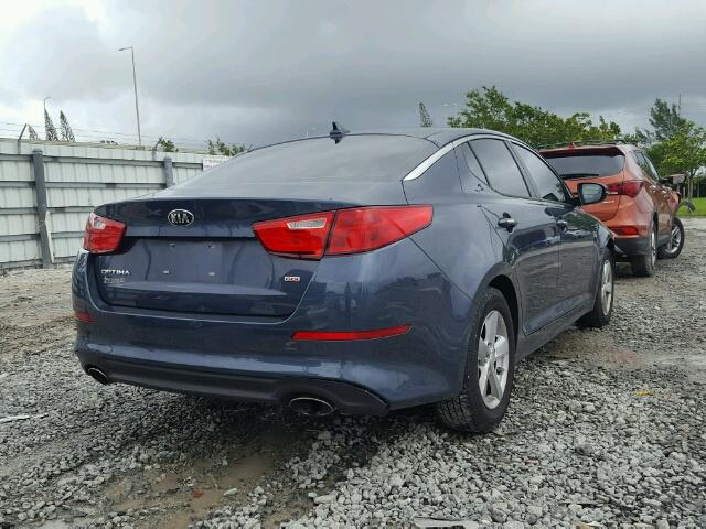 5XXGM4A7XFG385208 - 2015 KIA OPTIMA LX BLUE photo 4