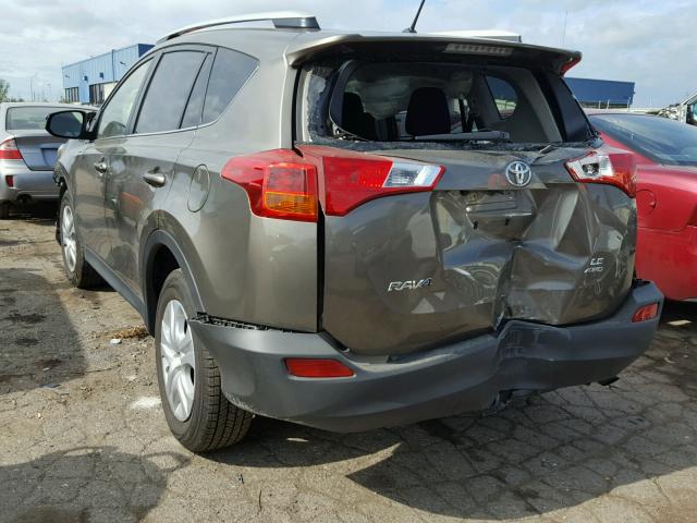 JTMBFREV3ED091958 - 2014 TOYOTA RAV4 LE BROWN photo 3