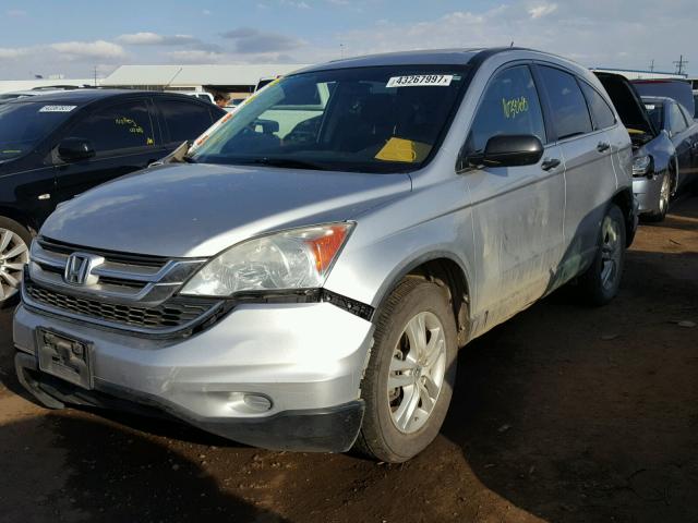 5J6RE4H50AL003524 - 2010 HONDA CR-V EX SILVER photo 2