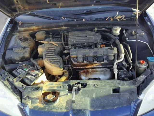 2HGES16535H536387 - 2005 HONDA CIVIC LX BLUE photo 7