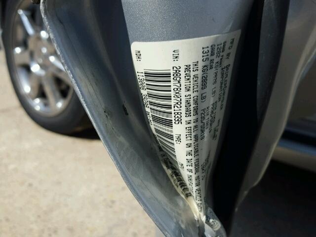 2A8GM78X07R218395 - 2007 CHRYSLER PACIFICA L ვერცხლისფერი ფოტო 10