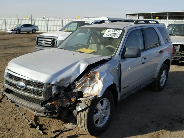 1FMCU03118KA56353 - 2008 FORD ESCAPE XLT SILVER photo 2