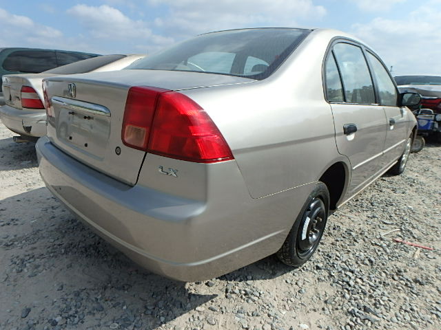 1HGES16541L024540 - 2001 HONDA CIVIC LX BEIGE photo 4