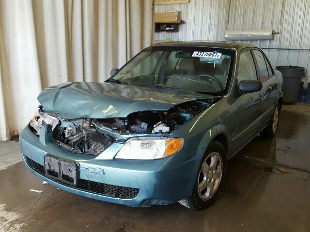 JM1BJ226310473654 - 2001 MAZDA PROTEGE GREEN photo 2