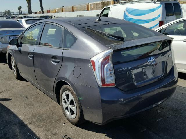 JTDKN3DU6C1493187 - 2012 TOYOTA PRIUS GRAY photo 3