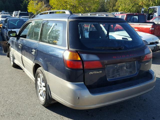 4S3BH665417651986 - 2001 SUBARU LEGACY OUT BLUE photo 3