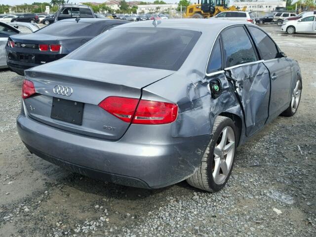 WAUEFAFL9BN026319 - 2011 AUDI A4 PREMIUM GRAY photo 4