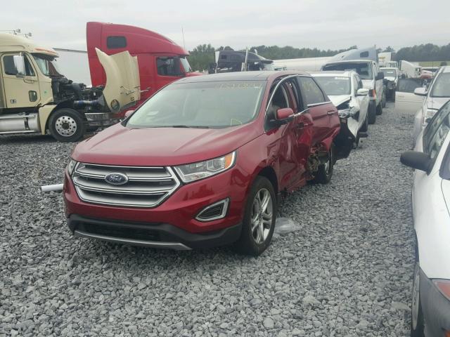 2FMTK3K94FBC29160 - 2015 FORD EDGE TITAN MAROON photo 2