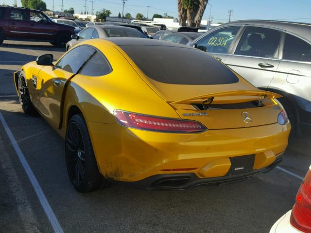 WDDYJ7JAXGA007953 - 2016 MERCEDES-BENZ AMG GT S YELLOW photo 3