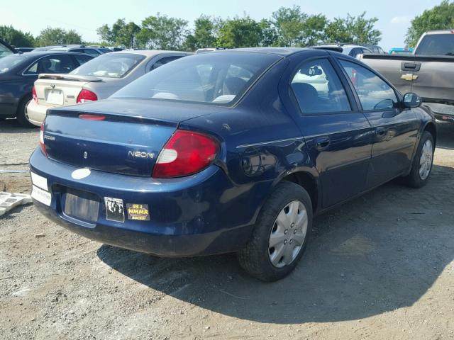 1B3ES46C6YD851802 - 2000 DODGE NEON BASE BLUE photo 4