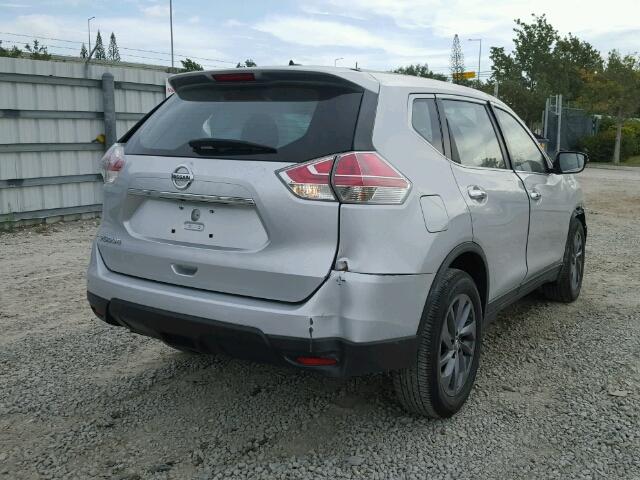 KNMAT2MT1FP541246 - 2015 NISSAN ROGUE S GRAY photo 4