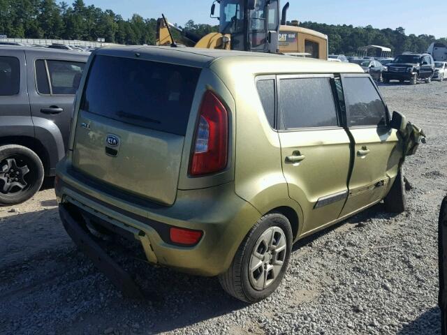 KNDJT2A52C7450844 - 2012 KIA SOUL GREEN photo 4