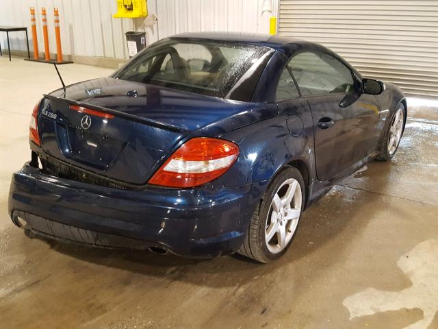 WDBWK54F28F173736 - 2008 MERCEDES-BENZ SLK 280 BLUE photo 4