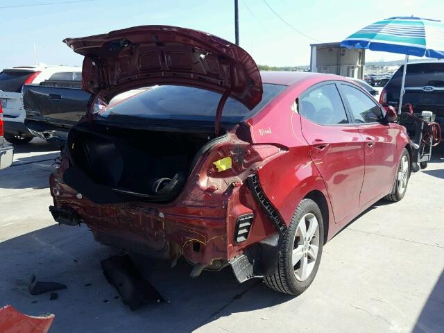 5NPDH4AE9DH420487 - 2013 HYUNDAI ELANTRA GL RED photo 4