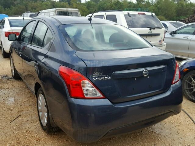 3N1CN7AP9FL803052 - 2015 NISSAN VERSA BLUE photo 3