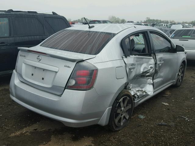 3N1AB6AP2CL775035 - 2012 NISSAN SENTRA SILVER photo 4