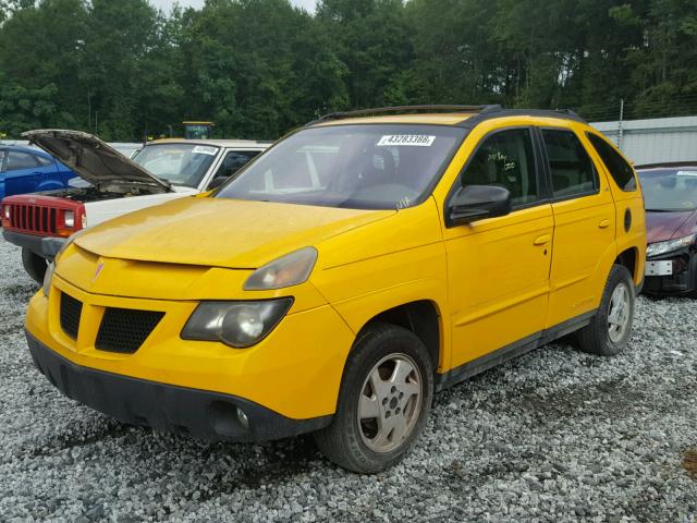 3G7DA03E32S564614 - 2002 PONTIAC AZTEK YELLOW photo 2