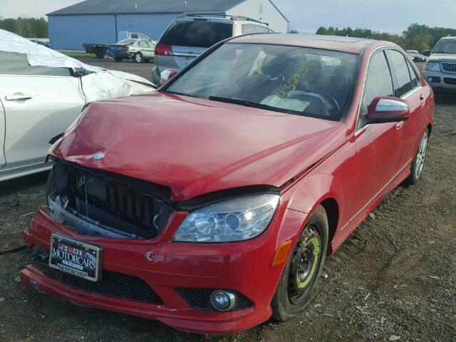 WDDGF81X99R070991 - 2009 MERCEDES-BENZ C 300 4MAT RED photo 2