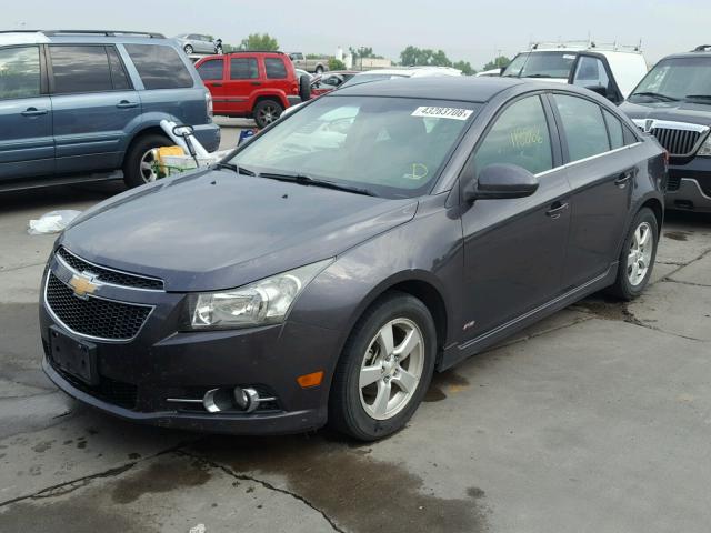 1G1PF5S98B7172141 - 2011 CHEVROLET CRUZE LT GRAY photo 2