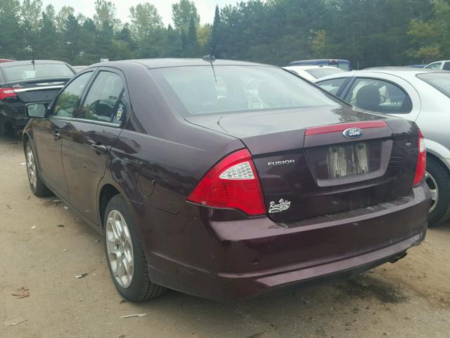 3FAHP0HA0BR281107 - 2011 FORD FUSION SE PURPLE photo 3