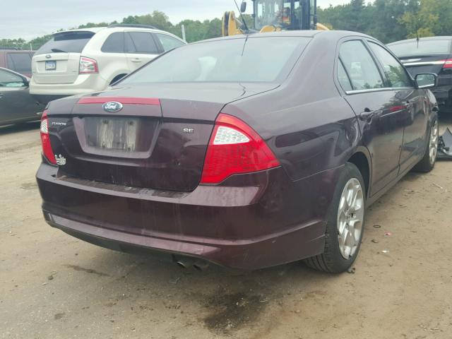 3FAHP0HA0BR281107 - 2011 FORD FUSION SE PURPLE photo 4