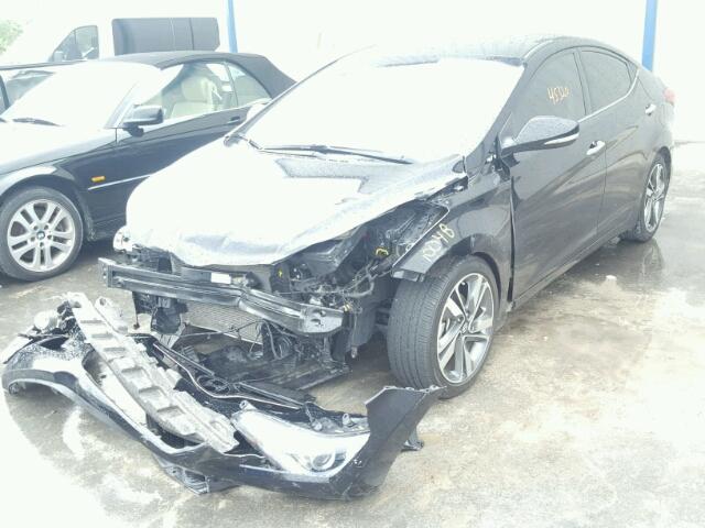 KMHDH4AE0EU043356 - 2014 HYUNDAI ELANTRA BLACK photo 2