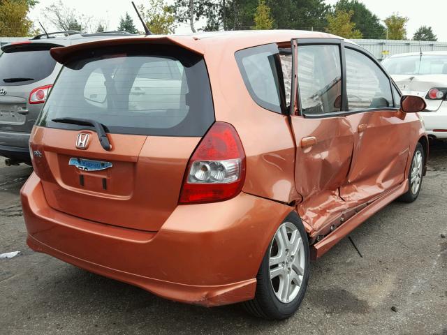 JHMGD38657S021808 - 2007 HONDA FIT ORANGE photo 4