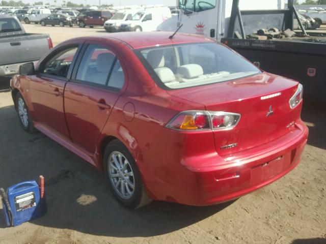 JA32U2FU9EU023536 - 2014 MITSUBISHI LANCER RED photo 3