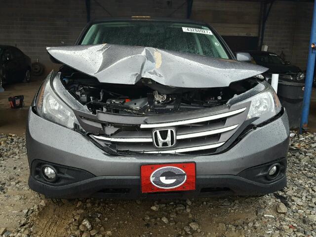 2HKRM3H54EH504221 - 2014 HONDA CR-V EX GRAY photo 9