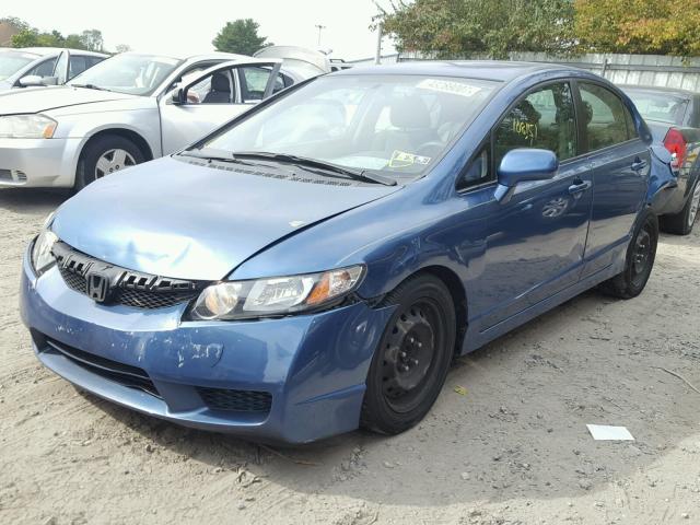 19XFA1F55BE046577 - 2011 HONDA CIVIC LX BLUE photo 2