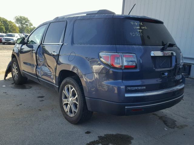 1GKKVRKD3EJ117897 - 2014 GMC ACADIA SLT 蓝色 照片 3