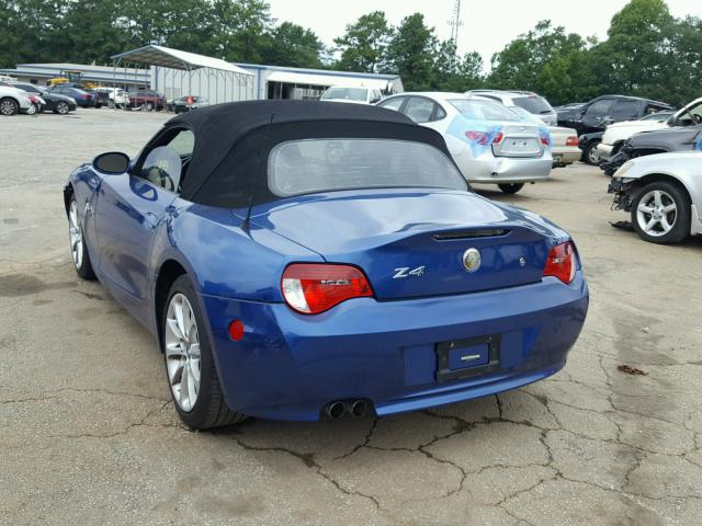 4USBU33587LW71392 - 2007 BMW Z4 3.0 BLUE photo 3