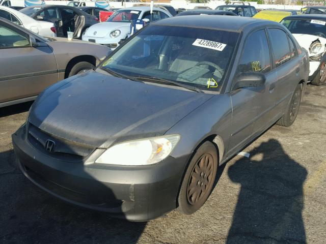 2HGES16555H634207 - 2005 HONDA CIVIC LX SILVER photo 2